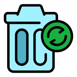 recycle bin icon flat vector