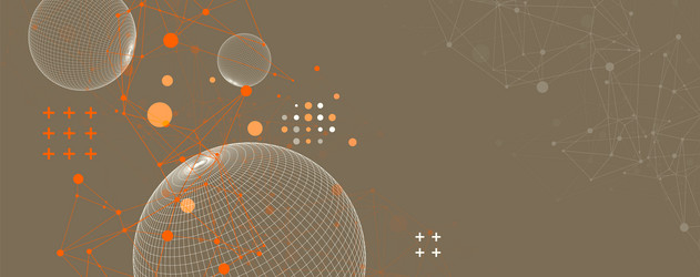 abstract sphere background with plexus effect 3d vector image