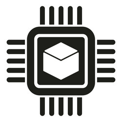 blockchain processor icon simple block vector