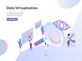 landing page template data virtualization vector image