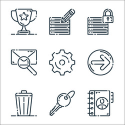 user interface line icons linear set quality vector image
