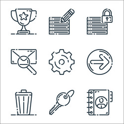 User interface line icons linear set quality vector