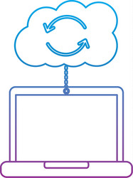 Cloud laptop data connection binary hosting vector