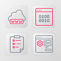 set line browser setting clipboard with checklist vector image