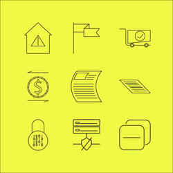 Web linear icon set simple outline icons vector