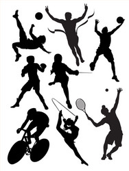 Dynamic Sports Silhouettes Vector Image