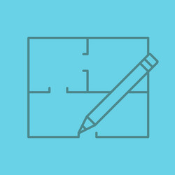 Floor plan linear icon Royalty Free Vector Image