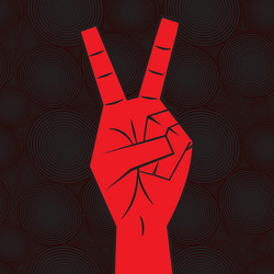 hand victory sign vector