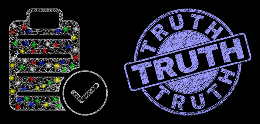Textured truth seal and shiny mesh accept pad text vector