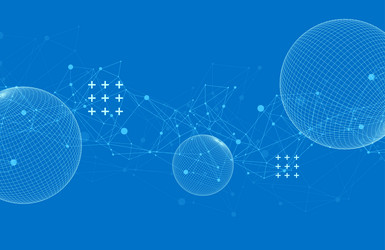 abstract sphere background with plexus effect 3d vector image