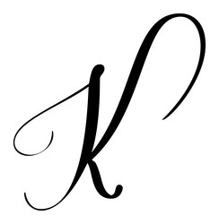 Calligraphy hand drawn letter k icon logo Vector Image