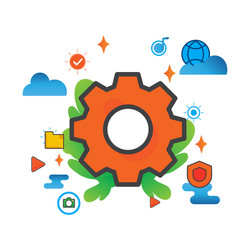 Setting flat icon can use for design vector