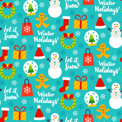 Winter Holiday Seamless Pattern Vector Image