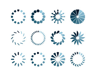 collection loading bar status icon set of loaded vector image