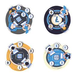 cryptocurrency exchange platform and blockchain vector image