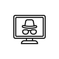 hacker line icon isolated on white background vector image