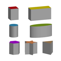 isometric block icon colored 3d shapes abstract vector image