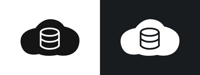 cloud database icon linear graphics set in black vector image