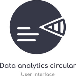 Data analytics circular outline icon isolated vector