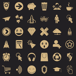 help in internet icons set simple style vector image