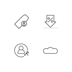 essential linear icons set simple outline vector image