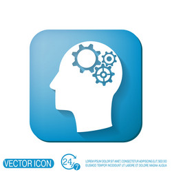 Icon head think silhouette man and his mind about vector