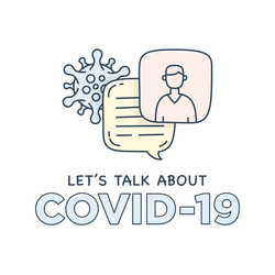 lets talk about covid-19 coronavirus doodle vector