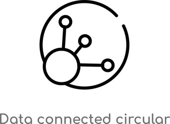 outline data connected circular interface icon vector image