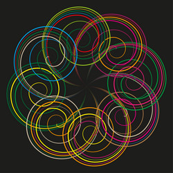 neon loop shape colorful circular abstract swirl vector image