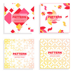 patterns boho backgrounds square and round design vector image