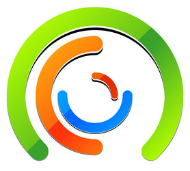 concentric circles with random lines segmented vector image