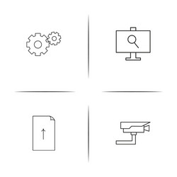Internet technologies simple linear icons set vector