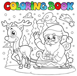 Santa Claus Coloring Book Page Vector Image