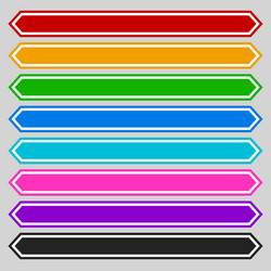 8 color octagonal button banner shape colorful vector image