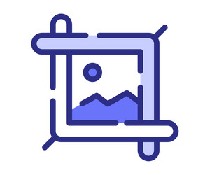 crop edit resize single isolated icon with dashed vector image
