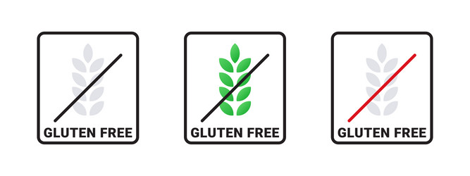 gluten free badges sticker natural vector