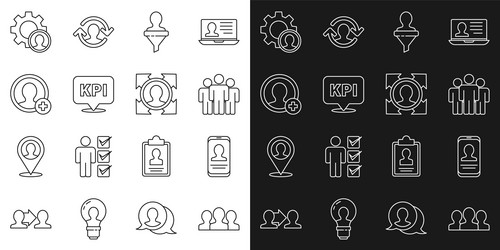 set line users group mobile with resume head vector image