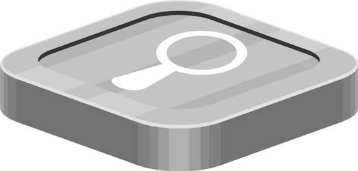3d app button with a search icon vector image