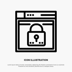 login secure web layout password lock line icon vector image