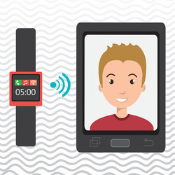 man on the screeen of a smarthone design vector image