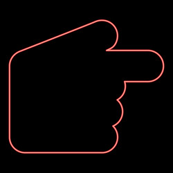 neon pointer hand red color flat style image vector