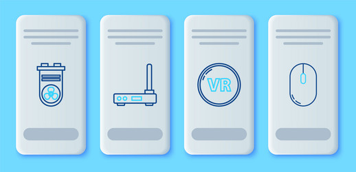 set line router and wi-fi signal virtual reality vector image