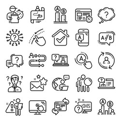 Ux line icons set ab testing journey path map vector