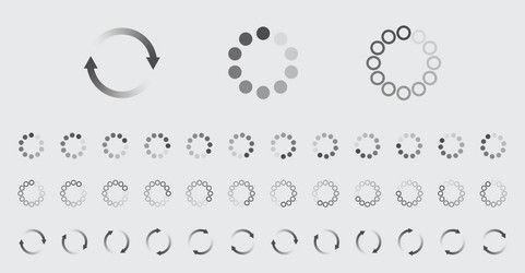 circular loading buffering icons set vector image