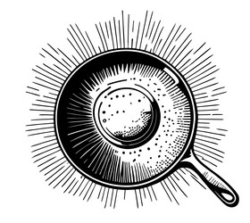 Frying pan hand drawn in doodle style vector