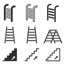 Household step ladders set realistic 3d Royalty Free Vector