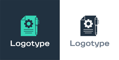 logotype document settings with gears icon vector image