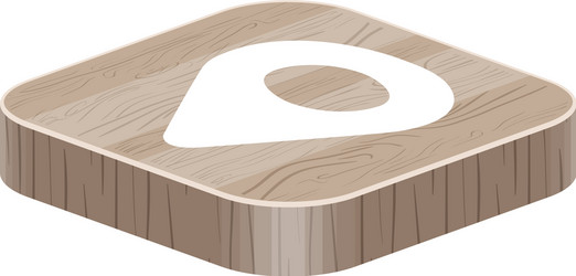 3d app button with a location pin icon vector image