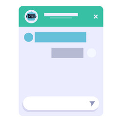 chatbot window displaying conversation history vector image