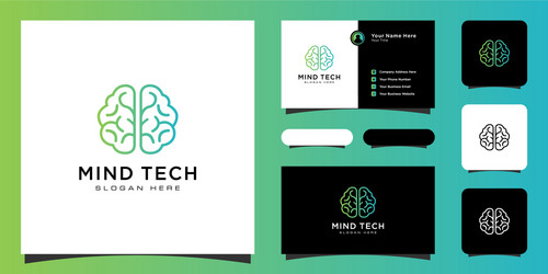 Brain technology logo design template Royalty Free Vector